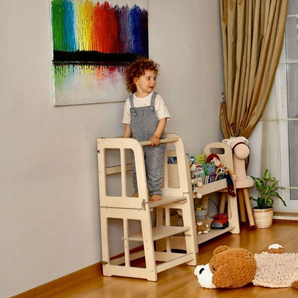 Tour d'Observation Montessori 2-en-1 avec Bureau