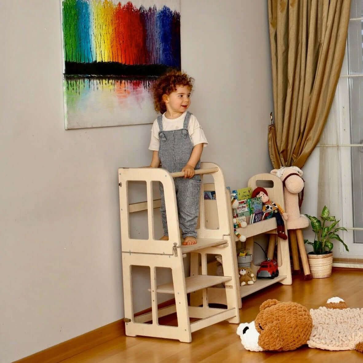 Tour d'Observation Montessori 2-en-1 avec Bureau