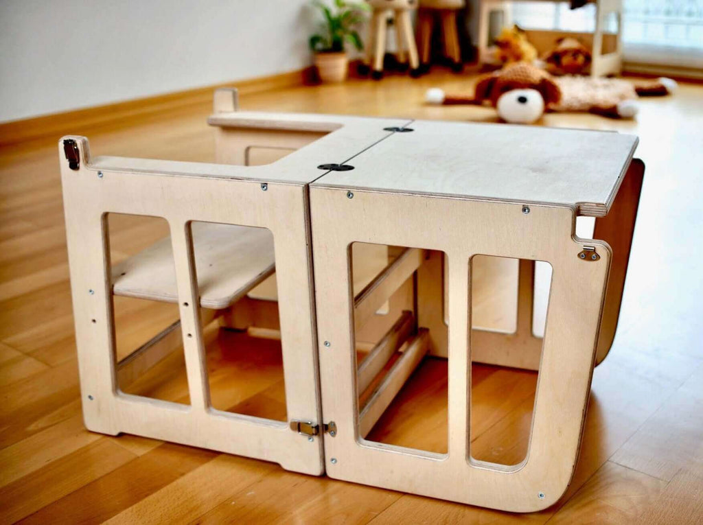 Tour d'Observation Montessori 2-en-1 avec Bureau