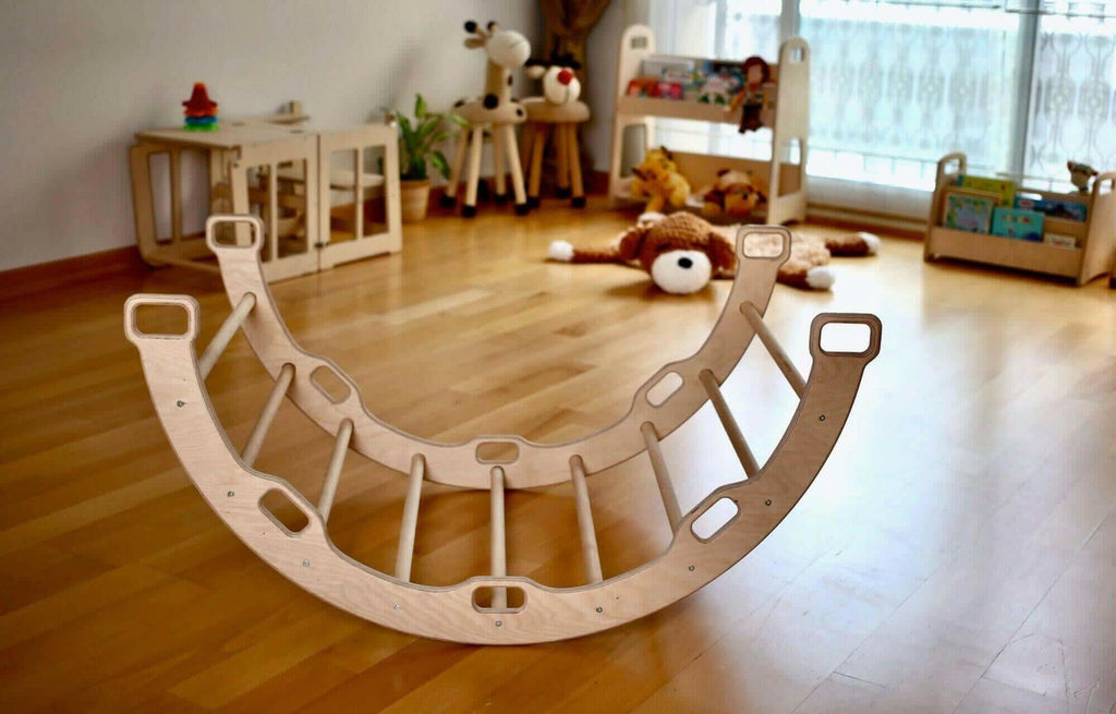 Set Complet d'Escalade Montessori : Arche, Bascule, Rampe & Coussin