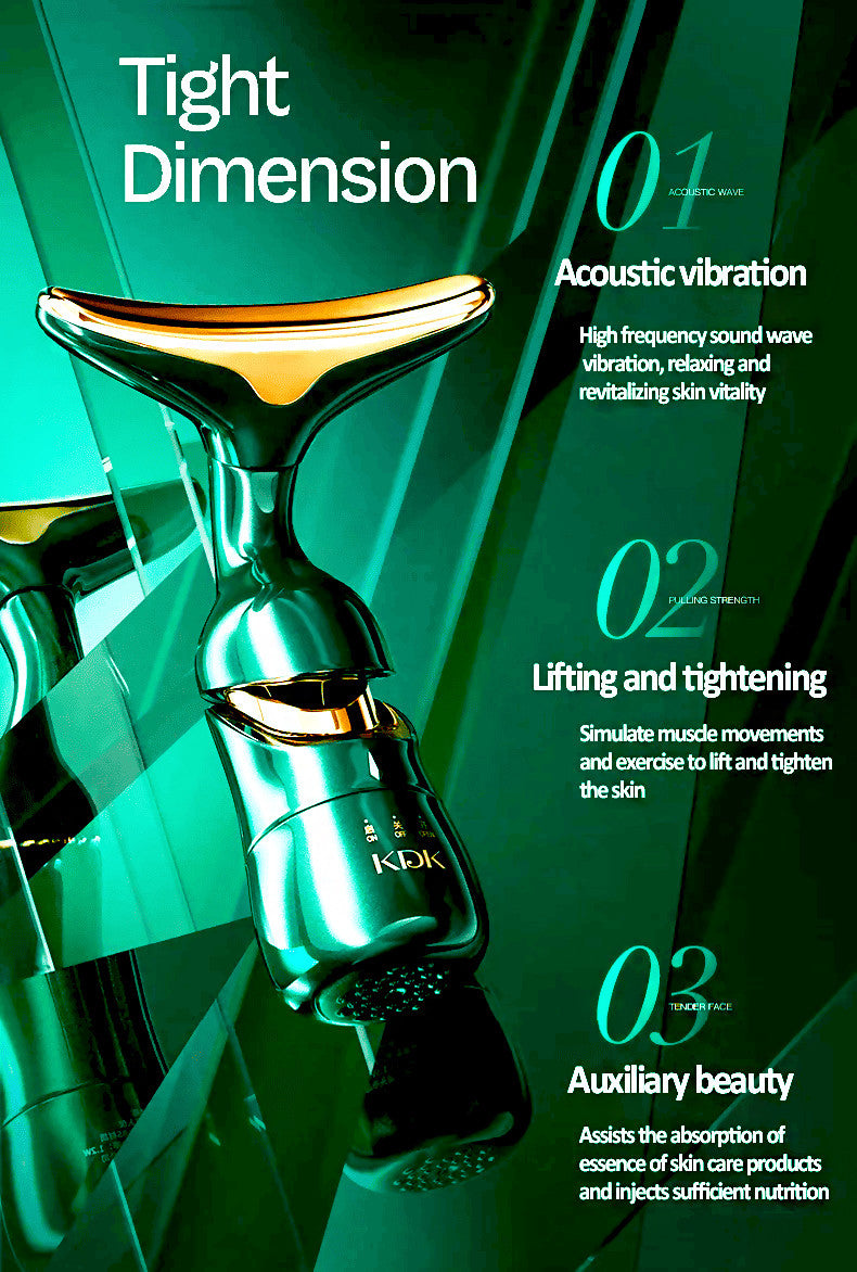 DELPHY - Triple Head Facial Massager - High Vibration Lifting