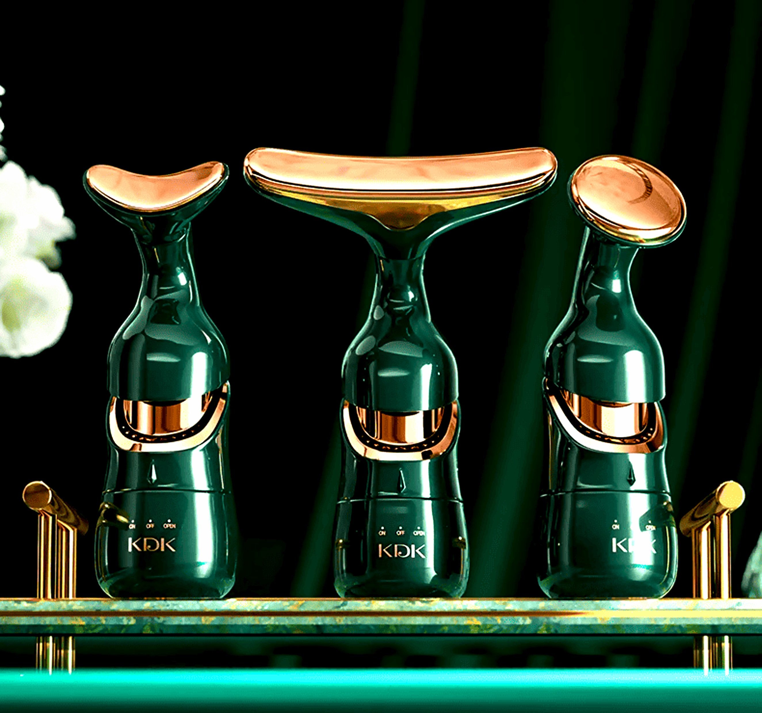 DELPHY - Triple Head Facial Massager - High Vibration Lifting